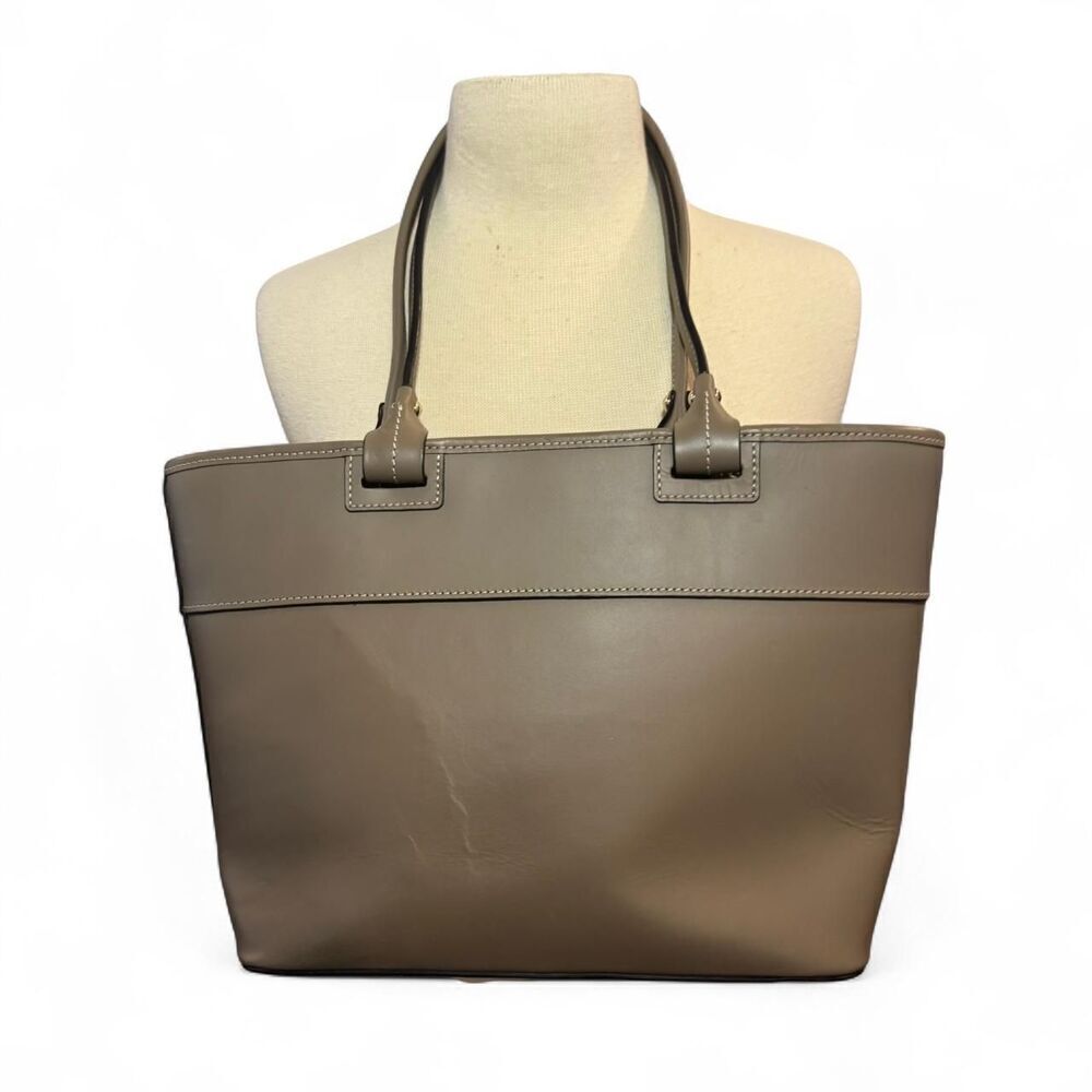 Dooney & Bourke Taupe Beacon Zip Tote Shoulder Work Bag - Picture 2 of 7